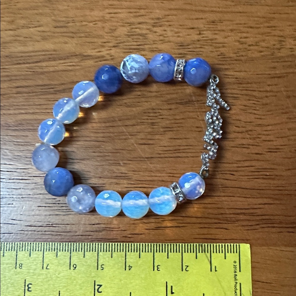 Moonstone bundle Blue and Silver Jewelry Set. 925 pendant and chain w/ crystals - Picture 3 of 3